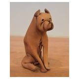 Vintage Boxer Dog theme Handmade Leather Figurine by Deru (1960