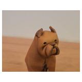 Vintage Boxer Dog theme Handmade Leather Figurine by Deru (1960