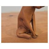 Vintage Boxer Dog theme Handmade Leather Figurine by Deru (1960