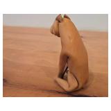 Vintage Boxer Dog theme Handmade Leather Figurine by Deru (1960