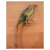 Vintage Parrot theme Handmade Leather Figurine by Deru (1960