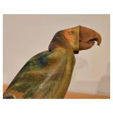 Vintage Parrot theme Handmade Leather Figurine by Deru (1960