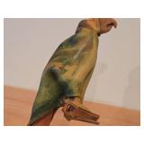 Vintage Parrot theme Handmade Leather Figurine by Deru (1960