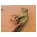 Vintage Parrot theme Handmade Leather Figurine by Deru (1960