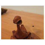 Vintage Duck theme Handmade Leather Figurine by Deru (1960