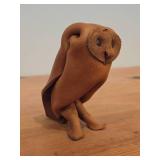 Vintage Owl theme Handmade Leather Figurine by Deru (1960