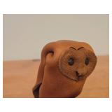 Vintage Owl theme Handmade Leather Figurine by Deru (1960