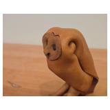 Vintage Owl theme Handmade Leather Figurine by Deru (1960
