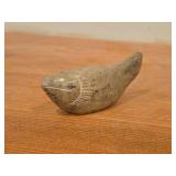 Vintage Fish theme Hand-Carved Inuit Soapstone Sculpture