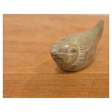 Vintage Fish theme Hand-Carved Inuit Soapstone Sculpture