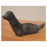 Vintage Seal theme Hand-Carved Inuit Soapstone Sculpture by Eskimo Art (Canada)