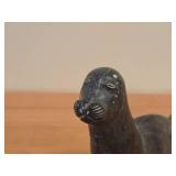 Vintage Seal theme Hand-Carved Inuit Soapstone Sculpture by Eskimo Art (Canada)