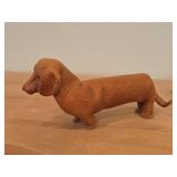 Vintage Basset Hound theme Handmade Leather Figurine by Deru (1960