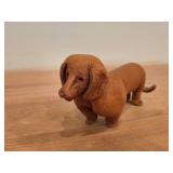 Vintage Basset Hound theme Handmade Leather Figurine by Deru (1960