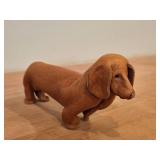 Vintage Basset Hound theme Handmade Leather Figurine by Deru (1960