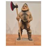 Norwegian Viking theme Hand-Carved Wooden Figurine by Hennen (Norway)
