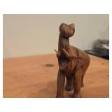 Elephant theme Hand-Carved Solid Teak Wood Figurine