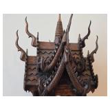 Vintage Hand-Carved Teak Wood Thai Spirit House (San Phra Phum) 16" x 16" x 27"
