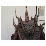 Vintage Hand-Carved Teak Wood Thai Spirit House (San Phra Phum) 16" x 16" x 27"