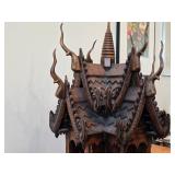 Vintage Hand-Carved Teak Wood Thai Spirit House (San Phra Phum) 16" x 16" x 27"