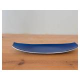 Vintage 12 3/4" Blue Enameled Aluminum Plate by Olden (Norway) / Mid-Century Modern style