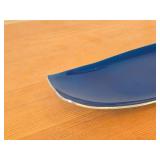 Vintage 12 3/4" Blue Enameled Aluminum Plate by Olden (Norway) / Mid-Century Modern style