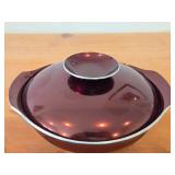 Vintage Brown Enameled Aluminum Covered Bowl by Olden (Norway)