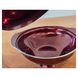 Vintage Brown Enameled Aluminum Covered Bowl by Olden (Norway)