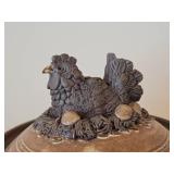Chicken theme Handcrafted Stoneware Pottery Covered Soup Pot