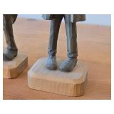 Vintage Hand-carved Wooden Figurines Set of 3 - Folk Art by Norsk Husflid Engros (Norway)