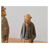 Vintage Hand-carved Wooden Figurines Set of 3 - Folk Art by Norsk Husflid Engros (Norway)