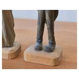 Vintage Hand-carved Wooden Figurines Set of 3 - Folk Art by Norsk Husflid Engros (Norway)