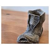 Old Worn Boot theme Hand-carved Wooden Candleholder