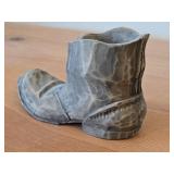 Old Worn Boot theme Hand-carved Wooden Candleholder