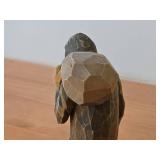 Vintage Old Traveling Couple theme Hand-carved Handpainted Wooden Figurines Set of 2 - Folk Art by Norsk Husflid Engros (Norway)