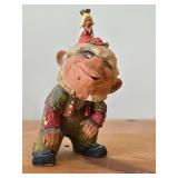 Vintage Princess Troll theme Hand-carved Handpainted Wooden Figurine by Henning (Norway)