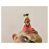 Vintage Princess Troll theme Hand-carved Handpainted Wooden Figurine by Henning (Norway)