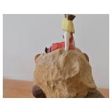 Vintage Princess Troll theme Hand-carved Handpainted Wooden Figurine by Henning (Norway)