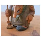 Vintage Troll theme by Anton Sveen Authentic Hand-carved Handpainted Wooden Signed Figurines Set of 2 (Norway)