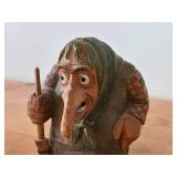 Vintage Troll theme by Anton Sveen Authentic Hand-carved Handpainted Wooden Signed Figurines Set of 2 (Norway)