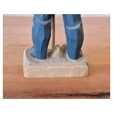 Vintage Man with Axe theme Authentic Hand-carved Handpainted Wooden Figurine by Henning (Norway)