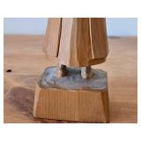 Vintage Folk Art Elderly Woman with Basket theme Hand-carved Wooden Figurine (Norway)