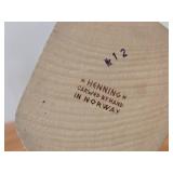 Vintage Authentic Norwegian Folk Art Girl with Horn theme Hand-carved Handpainted Wooden Figurine by Henning (1970