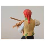 Vintage Authentic Norwegian Folk Art Fiddler theme Hand-carved Handpainted Wooden Figurine by Henning Engelsen (Norway)