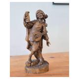 Vintage Medieval Musician theme Hand-carved Wooden Figurine
