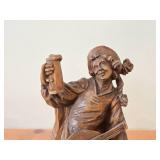 Vintage Medieval Musician theme Hand-carved Wooden Figurine