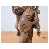 Vintage Medieval Musician theme Hand-carved Wooden Figurine