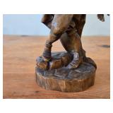 Vintage Medieval Musician theme Hand-carved Wooden Figurine