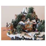 Fiber Optic Holiday Christmas Village with Moving Train and Music