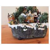 Fiber Optic Holiday Christmas Village with Moving Train and Music
